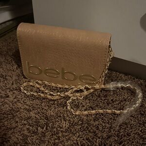 bebe beige chain shoulder crossbody bag